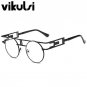 New Metal Frame Steampunk Sunglasses Clear Lens Glasses Eyewear Frame Women Brand Designer Unique Me