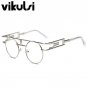 New Metal Frame Steampunk Sunglasses Clear Lens Glasses Eyewear Frame Women Brand Designer Unique Me