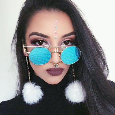 Round Vintage Gothic Steampunk Sunglasses Man Clear Glasses Women Transparent Lens Eyeglasses Specta