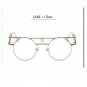 Round Vintage Gothic Steampunk Sunglasses Man Clear Glasses Women Transparent Lens Eyeglasses Specta