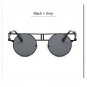 Round Vintage Gothic Steampunk Sunglasses Man Clear Glasses Women Transparent Lens Eyeglasses Specta