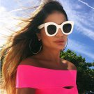Cat Eye Sunglasses Women Luxury Brand Designer Vintage Sun glasses Female Rivet Big Frame Shades lun