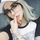 Round Clear Glasses Half Frame Eyeglasses Transparent Glasses Women Cat Eye Clear Glasses Optical Le