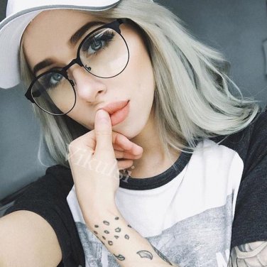 Round Clear Glasses Half Frame Eyeglasses Transparent Glasses Women Cat Eye Clear Glasses Optical Le