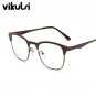 Round Clear Glasses Half Frame Eyeglasses Transparent Glasses Women Cat Eye Clear Glasses Optical Le