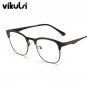 Round Clear Glasses Half Frame Eyeglasses Transparent Glasses Women Cat Eye Clear Glasses Optical Le