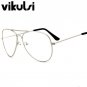 Classic Glasses Men Women Clear Lens Glasses Clear Metal Spectacle Frame Optics Myopia Eyeglasses Lu