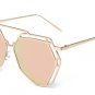 Brand Designer  New Big Mirror Sunglasses Women Hexagon Lovers Hippie UV400 Pilot Hollow Out Sun Gla