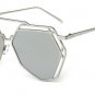 Brand Designer  New Big Mirror Sunglasses Women Hexagon Lovers Hippie UV400 Pilot Hollow Out Sun Gla