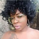 Sqaure Gold Clear Glasses Women Brand Sexy Sunglasses Clear Lens Hollow Chic Glasses Frame Geometry 