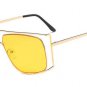 Sqaure Gold Clear Glasses Women Brand Sexy Sunglasses Clear Lens Hollow Chic Glasses Frame Geometry 