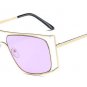 Sqaure Gold Clear Glasses Women Brand Sexy Sunglasses Clear Lens Hollow Chic Glasses Frame Geometry 