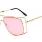Sqaure Gold Clear Glasses Women Brand Sexy Sunglasses Clear Lens Hollow Chic Glasses Frame Geometry 