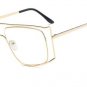 Sqaure Gold Clear Glasses Women Brand Sexy Sunglasses Clear Lens Hollow Chic Glasses Frame Geometry 