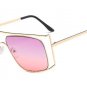 Sqaure Gold Clear Glasses Women Brand Sexy Sunglasses Clear Lens Hollow Chic Glasses Frame Geometry 