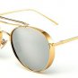 Round Sunglasses Women New Luxury Brand Designer Flat Top Mirror Pink Vintage Sunglasses Men Gafas d