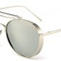 Round Sunglasses Women New Luxury Brand Designer Flat Top Mirror Pink Vintage Sunglasses Men Gafas d