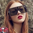 Oversized Sunglasses Women Square Flat Top White Black Big Ladies Shield Sun Glasses Female 2018 UV4