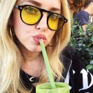 Chic Ladies Square Round Sunglasses Women Yellow Gradient Vintage Sun Glasses For Woman Retro Men Ey