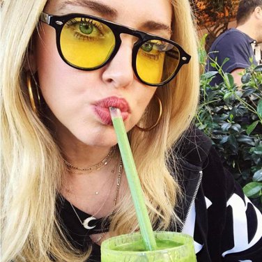 Chic Ladies Square Round Sunglasses Women Yellow Gradient Vintage Sun Glasses For Woman Retro Men Ey