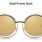 Sexy Cat Eye Sunglasses Women Fashion Coating Mirror Gradient Diamond Decoration Sun Glasses Female 