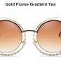 Sexy Cat Eye Sunglasses Women Fashion Coating Mirror Gradient Diamond Decoration Sun Glasses Female 