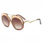Big Frame Sunglasses Women Brand Designer Round Goggle Sun Glasses Ladies Luxury Pink Shades Gradien