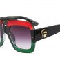 Brand Design Women Luxury Sunglasses Square Frame Female Oversized Sun Glasses Vintage Green Red Eye
