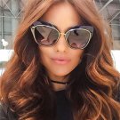 High Quality Women Cat Eye Sunglasses Fashion Style Reflective Mirror Sunglasses Metal Frame Glasses