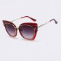 High Quality Women Cat Eye Sunglasses Fashion Style Reflective Mirror Sunglasses Metal Frame Glasses