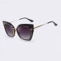 High Quality Women Cat Eye Sunglasses Fashion Style Reflective Mirror Sunglasses Metal Frame Glasses