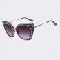 High Quality Women Cat Eye Sunglasses Fashion Style Reflective Mirror Sunglasses Metal Frame Glasses