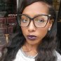Fashion Design Women Plain Glasses Classic Vintage Frame Cat Eye Style Clear Lens Alloy Legs Reading