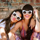 Sunglasses Women Cat Eye Sunglasses Round Frame Eyewear Coating Mirror Fashion Vintage Sun glasses G