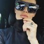 High Quality Square Sunglasses Fashion Luxury Brand Designer Diamond Flat Sun Glasses Vintage Goggle