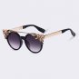 Cat Eye Sunglasses Women Luxury Diamond Decoration Reflective Coating Mirrors Shades UV400 Protectio