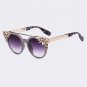 Cat Eye Sunglasses Women Luxury Diamond Decoration Reflective Coating Mirrors Shades UV400 Protectio