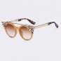 Cat Eye Sunglasses Women Luxury Diamond Decoration Reflective Coating Mirrors Shades UV400 Protectio