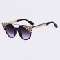 Cat Eye Sunglasses Women Luxury Diamond Decoration Reflective Coating Mirrors Shades UV400 Protectio