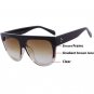 Sunglasses Fashion Women Flat Top Oversize Shield Shape Glasses Brand Design Vintage Sun glasses UV4