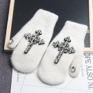Women winter Gloves Diamond Cross Stitch Girls Wrist Gloves Warm Casual Winter Gloves Women\'s Mitte