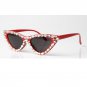 sunglasses women sexy retro cat eye Sunglasses small Red black 2018 triangle vintage Luxury diamond