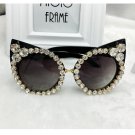 Women Luxury Sunglasses Brand Designer  Luxury Rhinestone Sexy Cat Eyes Sunglasses Vintage Shades Ey
