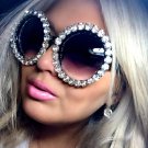 Oversize Sunglasses Women Round Vintage Luxury Rhinestone Glasses Ladies Sun Glasses Female Sunglass