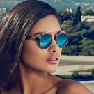 Double Bridge Round Sunglasses Women Men Fashion Aviation Mirror Sun glasses