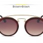 Double Bridge Round Sunglasses Women Men Fashion Aviation Mirror Sun glasses