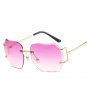 Luxury Clear Rimless Sunglasses Women Brand Designer Retro Vintage Points Summer Style Sun Glasses W