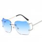 Luxury Clear Rimless Sunglasses Women Brand Designer Retro Vintage Points Summer Style Sun Glasses W