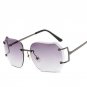 Luxury Clear Rimless Sunglasses Women Brand Designer Retro Vintage Points Summer Style Sun Glasses W
