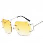 Luxury Clear Rimless Sunglasses Women Brand Designer Retro Vintage Points Summer Style Sun Glasses W